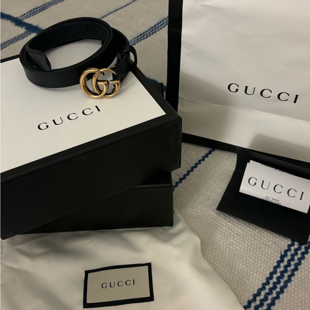 authentic gucci belt GG MARMONT THIN BELT